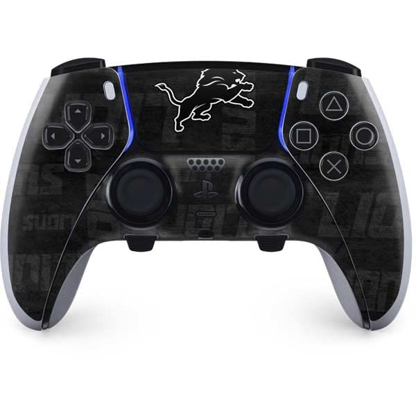 Skinit Decal Gaming Skin Compatible with PS5 DualSense Edge Pro Controller - Officially Licensed NFL Detroit Lions Black & White Design