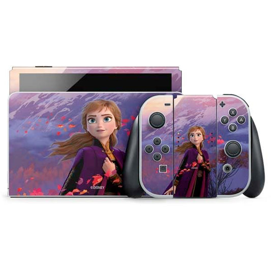 Skinit Decal Gaming Skin Compatible with Nintendo Switch OLED (2021) - Officially Licensed Disney Frozen II Anna Design