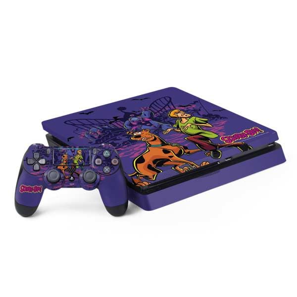 Skinit Decal Gaming Skin Compatible with PS4 Slim Bundle - Officially Licensed Scooby-Doo Shaggy and Ghost Clown Design