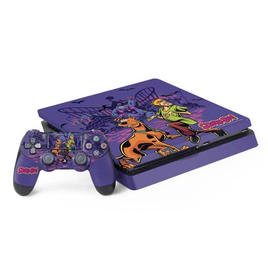 Skinit Decal Gaming Skin Compatible with PS4 Slim Bundle - Officially Licensed Scooby-Doo Shaggy and Ghost Clown Design