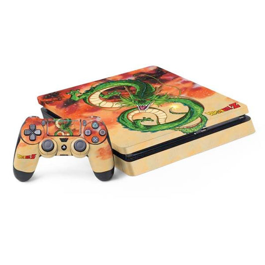 Skinit Decal Gaming Skin Compatible with PS4 Slim Bundle - Officially Licensed Dragon Ball Z One Wish Shenron Design
