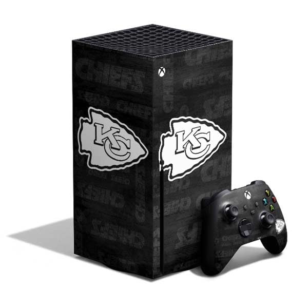Skinit Decal Gaming Skin Compatible with Xbox Series X Bundle - Officially Licensed NFL Kansas City leaders Black & White Design