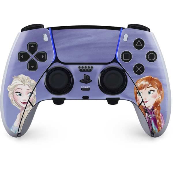 Skinit Decal Gaming Skin Compatible with PS5 DualSense Edge Pro Controller - Officially Licensed Disney Frozen Elsa and Anna Sisters Art Design