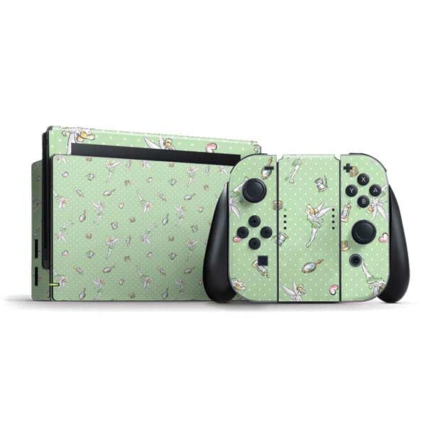 Skinit Decal Gaming Skin Compatible with Nintendo Switch Bundle - Officially Licensed Disney Tinker Bell Trinkets Pattern Design