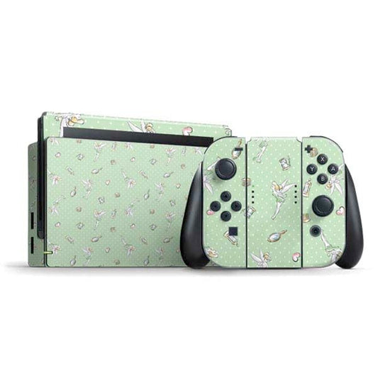 Skinit Decal Gaming Skin Compatible with Nintendo Switch Bundle - Officially Licensed Disney Tinker Bell Trinkets Pattern Design