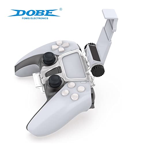 DOBE PS5 Controller Mobile Gaming Clip - Adjustable Phone Mount for Dualsense Controller - Model TP5-0527B - White