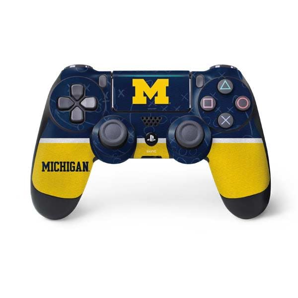 Skinit Decal Gaming Skin Compatible with PS4 Pro/Slim Controller - Officially Licensed University of Michigan Jersey Split Design