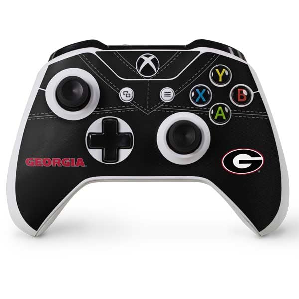 Skinit Decal Gaming Skin Compatible with Xbox One X Controller - Officially Licensed University of Georgia Black Jersey Design