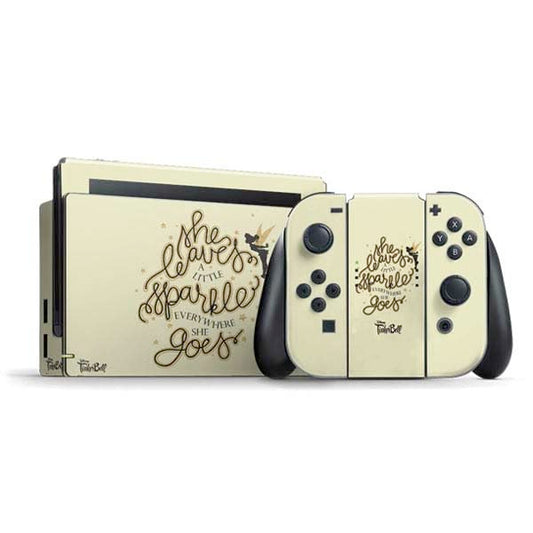 Skinit Decal Gaming Skin Compatible with Nintendo Switch Bundle - Officially Licensed Disney Tinker Bell Leave A Little Sparkle Design