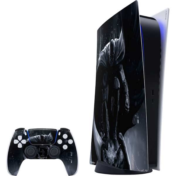 Skinit Decal Gaming Skin Compatible with PS5 Digital Edition Bundle - Officially Licensed DC Comics Arkham Origins Batman in Action Pose Design