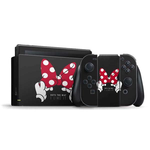 Skinit Decal Gaming Skin Compatible with Nintendo Switch Bundle - Officially Licensed Disney Minnie Mouse Dots The Way Design