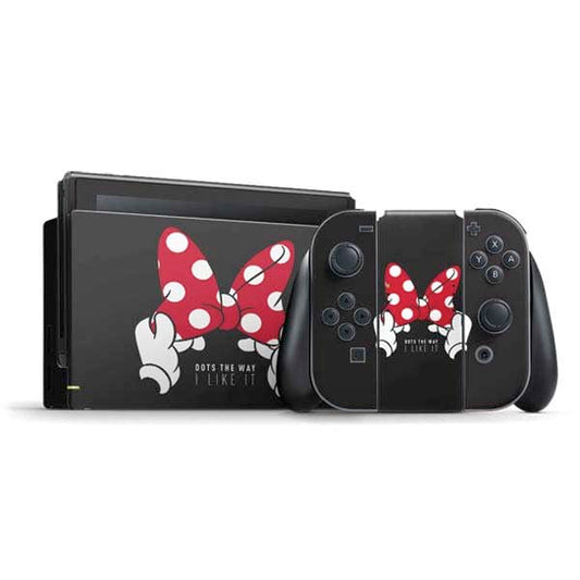 Skinit Decal Gaming Skin Compatible with Nintendo Switch Bundle - Officially Licensed Disney Minnie Mouse Dots The Way Design