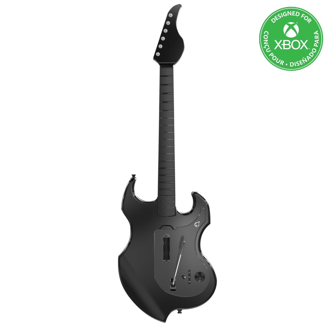 PDP RIFFMASTER Wireless Guitar Controller for Xbox & PC - Black, Model 049-034-BK, Rechargeable, Officially Licensed
