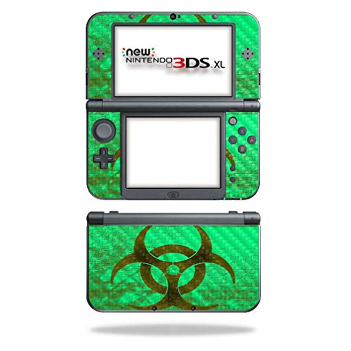 MightySkins Carbon Fiber Skin for Nintendo New 3DS XL (2015) - Biohazard | Protective  Durable Textured Carbon Fiber Finish | Easy to Apply  Remove  and Change Styles | Made in The USA
