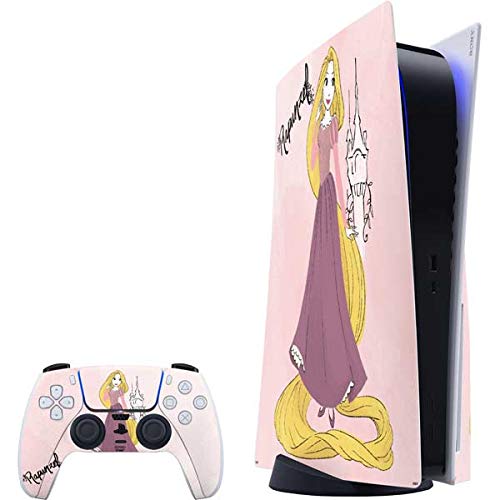 Skinit Decal Gaming Skin Compatible with PS5 Bundle - Officially Licensed Disney Princess Rapunzel Art Design
