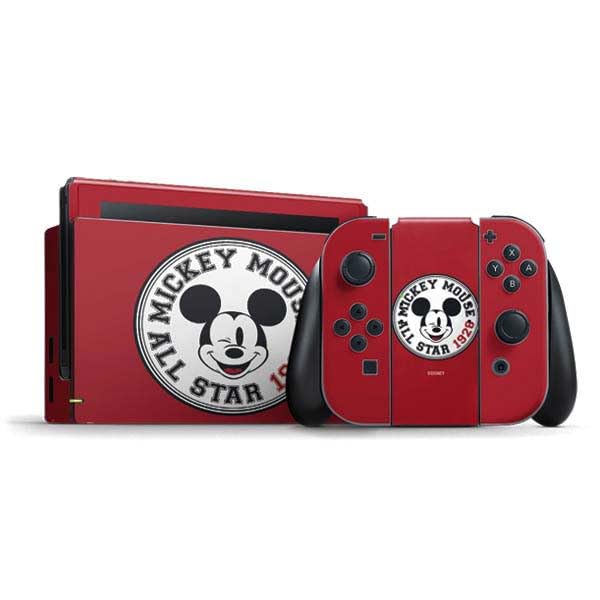 Skinit Decal Gaming Skin Compatible with Nintendo Switch Bundle - Officially Licensed Disney Mickey Mouse All Star 1928 Design