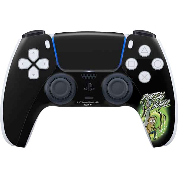 Skinit Decal Gaming Skin Compatible with PS5 Controller - Officially Licensed Adult Swim Rick and Morty Portal Boyz Design