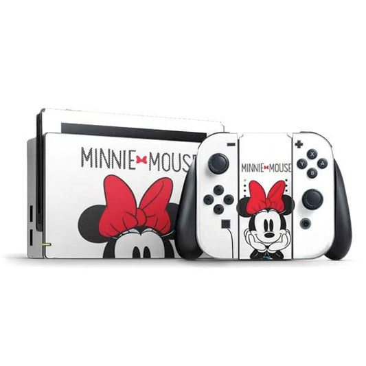 Skinit Decal Gaming Skin Compatible with Nintendo Switch Bundle - Officially Licensed Disney Minnie Mouse Design