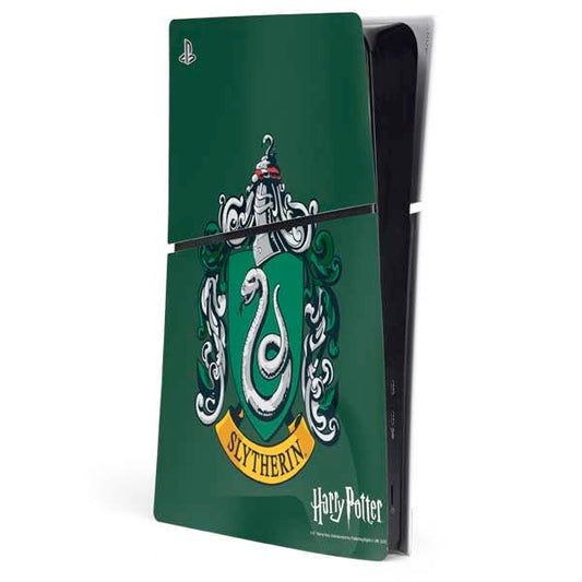 Skinit Decal Gaming Skin Compatible with PS5 Slim Digital Edition Console - Officially Licensed Wizarding World Harry Potter Slytherin House Crest Design