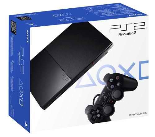 Sony PlayStation 2 Slimline Charcoal Black Console (Renewed)