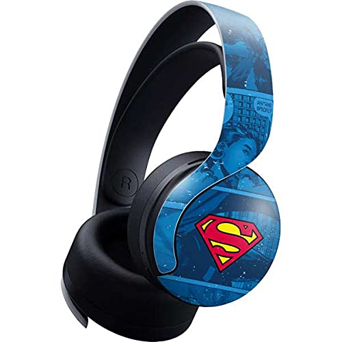 Skinit Decal Gaming Skin Compatible with Pulse 3D Wireless Headset for PS5 - Officially Licensed DC Comics Superman Logo Background Pattern Design