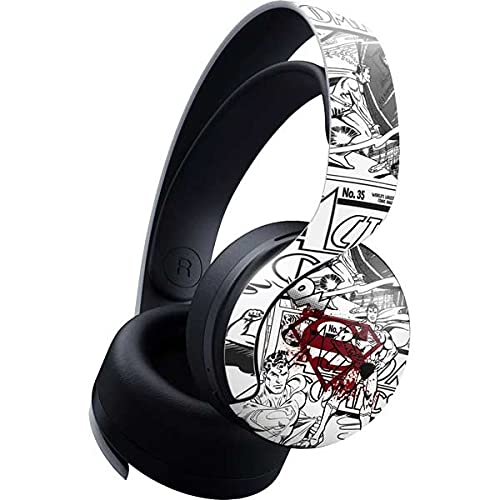 Skinit Decal Gaming Skin Compatible with Pulse 3D Wireless Headset for PS5 - Officially Licensed DC Comics Superman Comic Pattern Logo in Red Design