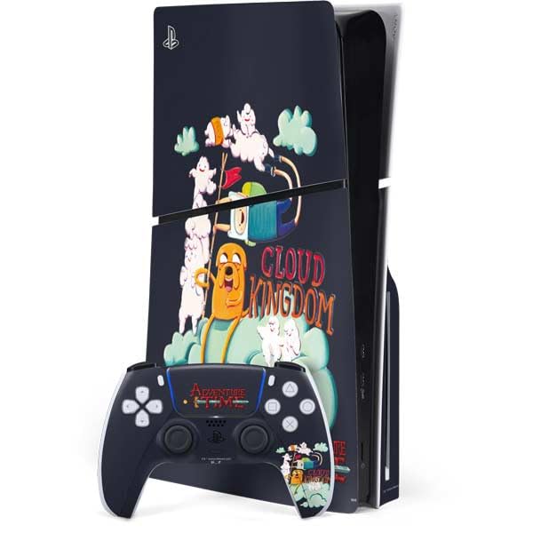 Skinit Decal Gaming Skin Compatible with PS5 Slim Disk Bundle - Officially Licensed Adult Swim Adventure Time Cloud Kingdom Design