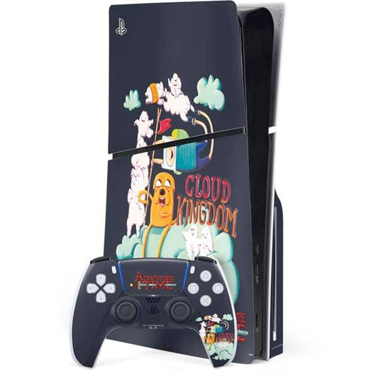 Skinit Decal Gaming Skin Compatible with PS5 Slim Disk Bundle - Officially Licensed Adult Swim Adventure Time Cloud Kingdom Design