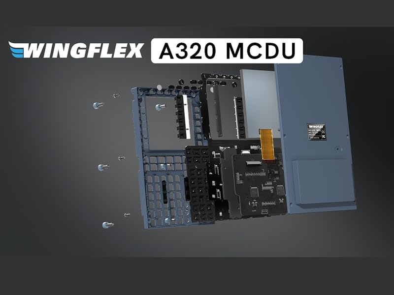 WINGFLEX Airbus A320 MCDU for Flight Simulator - IPS HD Screen, Auto Brightness, Plug-and-Play, A32WX Model, Grey