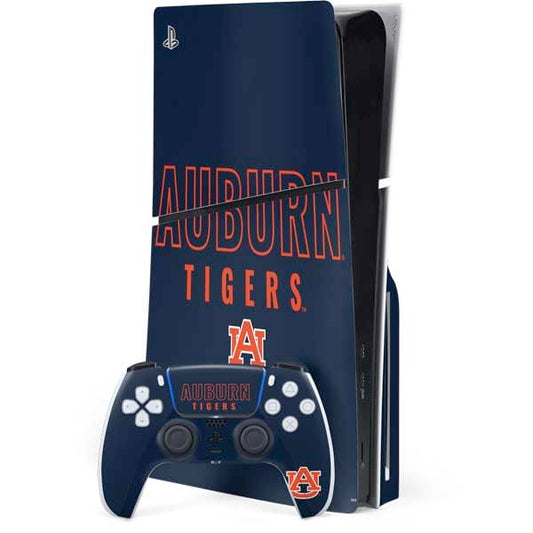 Skinit Decal Gaming Skin Compatible with PS5 Slim Disk Bundle - Officially Licensed Auburn University Tigers Outline Design