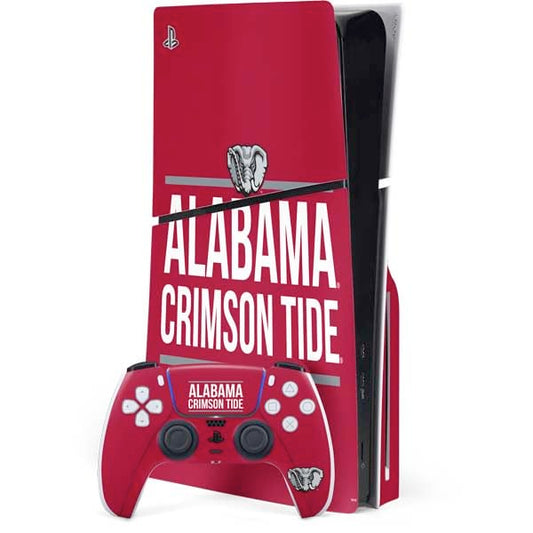 Skinit Decal Gaming Skin Compatible with PS5 Slim Disk Bundle - Officially Licensed University of Alabama Crimson Tide Design