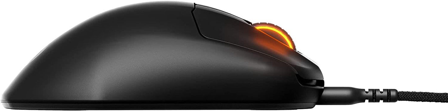SteelSeries Esports Mini FPS Gaming Mouse - Ultra Light 61g, 5 Programmable Buttons, 18K CPI, RGB Lighting, Wired, Black, Model 62421