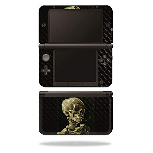 MightySkins Carbon Fiber Skin for Nintendo 3DS XL Original (2012-2014) - Skull with Cigarette | Protective  Durable Textured Carbon Fiber Finish | Easy to Apply | Made in The USA