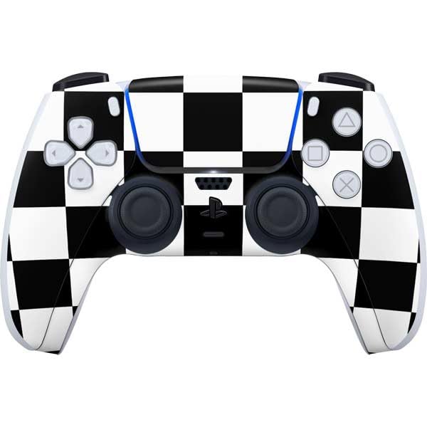 Skinit Decal Gaming Skin Compatible with PS5 Controller - Black and White Checkered Design
