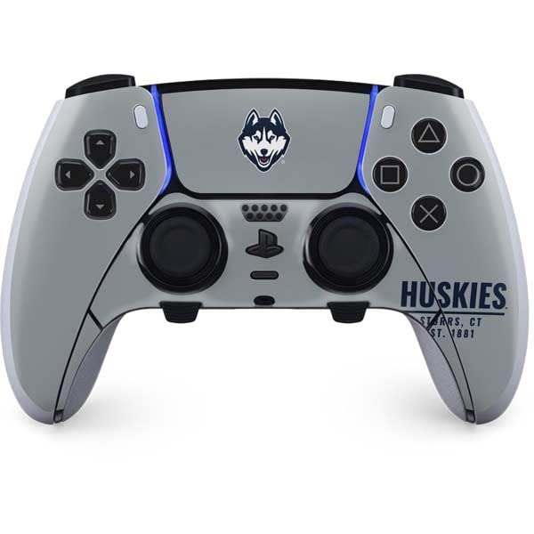 Skinit Decal Gaming Skin Compatible with PS5 DualSense Edge Pro Controller - Officially Licensed University of Connecticut Huskies Est 1881 Design