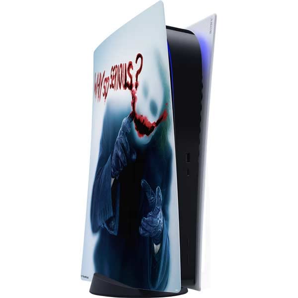 Skinit Decal Gaming Skin Compatible with PS5 Digital Edition Console - Officially Licensed The Dark Knight Why So Serious Design