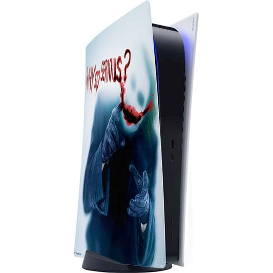 Skinit Decal Gaming Skin Compatible with PS5 Digital Edition Console - Officially Licensed The Dark Knight Why So Serious Design