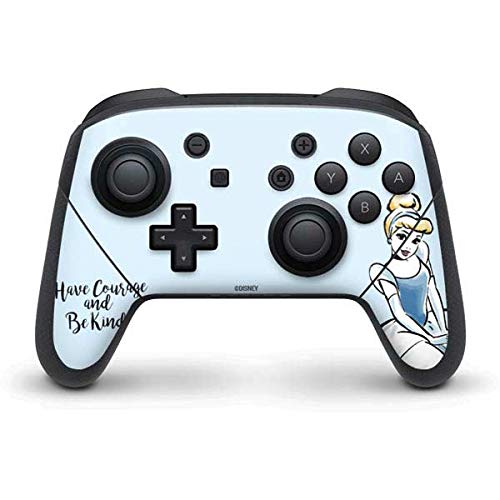Skinit Decal Gaming Skin Compatible with Nintendo Switch Pro Controller - Officially Licensed Disney Princess Cinderella Have Courage and Be Kind Art Design