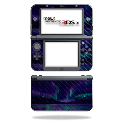 MightySkins Carbon Fiber Skin for Nintendo New 3DS XL (2015) - Aurora Borealis | Protective  Durable Textured Carbon Fiber Finish | Easy to Apply  Remove  and Change Styles | Made in The USA