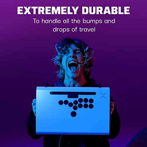 PDP Victrix Pro FS-12 Fight Stick - 12-Button Arcade Controller for PS5/PS4/PC, Durable Aluminum, White