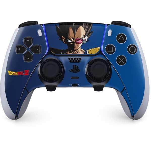Skinit Decal Gaming Skin Compatible with PS5 DualSense Edge Pro Controller - Officially Licensed Dragon Ball Z Vegeta Portrait Design