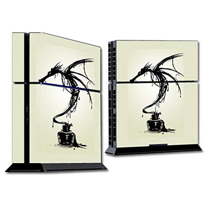 MIGHTY SKINS PS4 Console Skin - Ink Dragon Design, Durable Vinyl Decal, Easy Apply/Remove, Model SOPS4-Ink Dragon, Made in USA