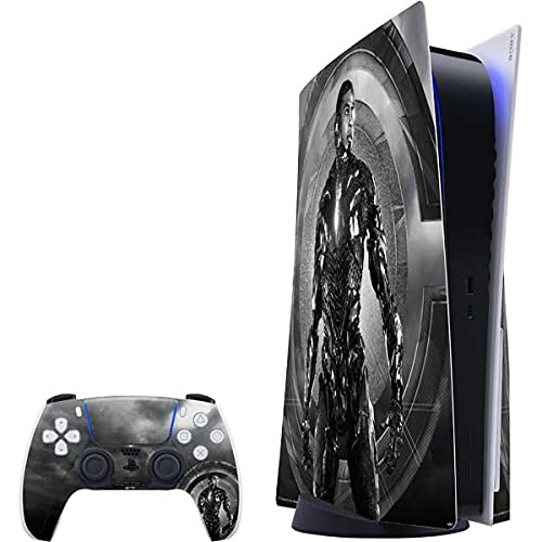Skinit Decal Gaming Skin Compatible with PS5 Bundle - Officially Licensed The Justice League (2017) Cyborg Poster Design