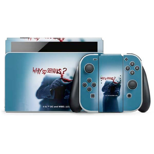 Skinit Decal Gaming Skin Compatible with Nintendo Switch OLED (2021) - Officially Licensed The Dark Knight Why So Serious Design