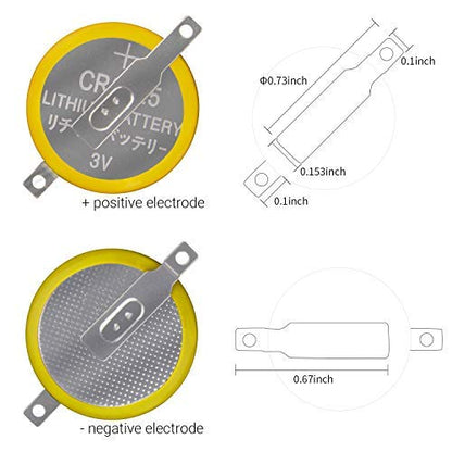 taessv CR2025 3V Lithium Game Battery - 12 Pack with Solder Tabs for NES, SNES, Gameboy, Sega Genesis Replacement