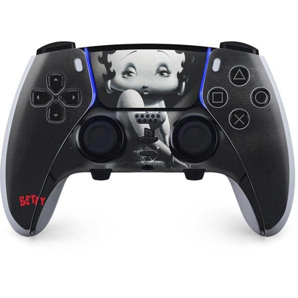Skinit Decal Gaming Skin Compatible with PS5 DualSense Edge Pro Controller - Officially Licensed Betty Boop Black and White Design