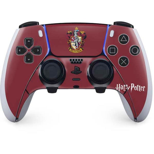 Skinit Decal Gaming Skin Compatible with PS5 DualSense Edge Pro Controller - Officially Licensed Wizarding World Harry Potter Gryffindor House Crest Design