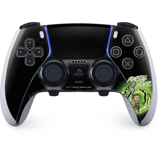 Skinit Decal Gaming Skin Compatible with PS5 DualSense Edge Pro Controller - Officially Licensed Adult Swim Rick and Morty Portal Boyz Design