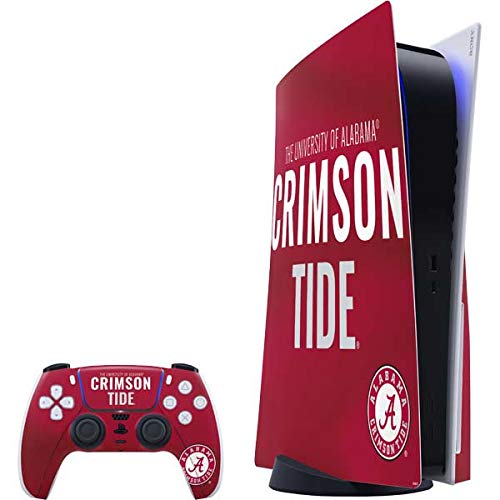 Skinit Decal Gaming Skin Compatible with PS5 Bundle - Officially Licensed University of Alabama Crimson Pride Design