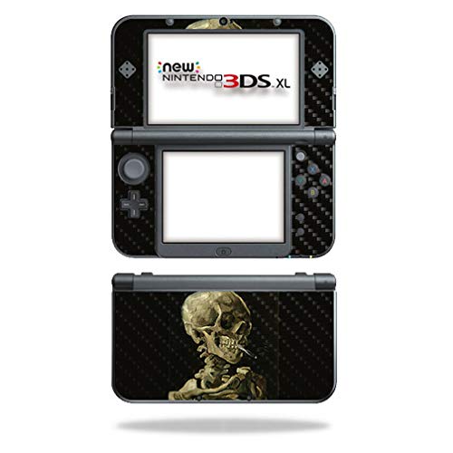 MightySkins Carbon Fiber Skin for Nintendo New 3DS XL (2015) - Skull with vapor accessory | Protective  Durable Textured Carbon Fiber Finish | Easy to Apply  Remove  and Change Styles | Made in The USA